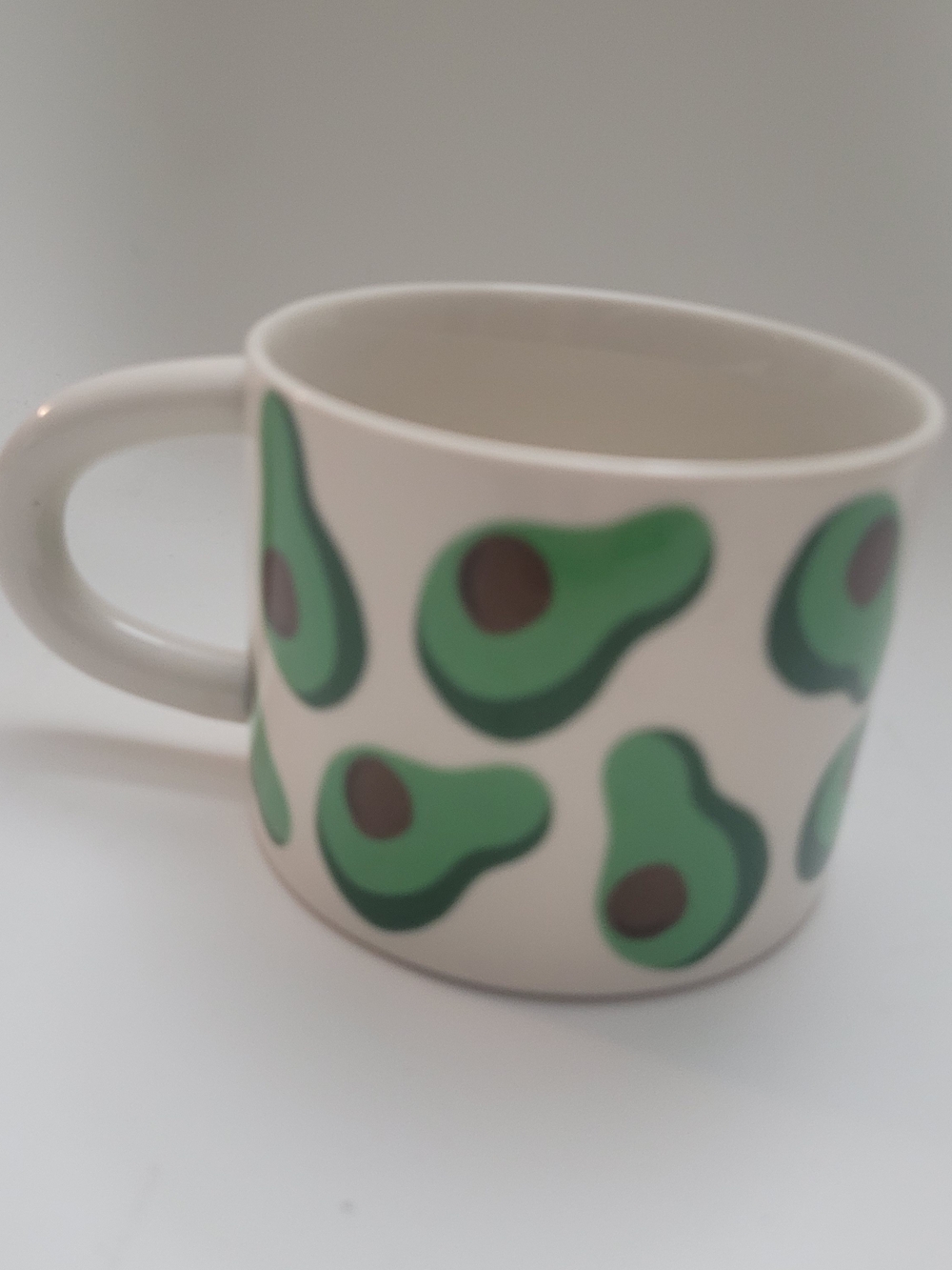 Avocado Pattern Ceramic Coffee Mug - Green & Brown